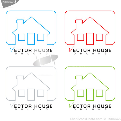 Image of House icon outline set