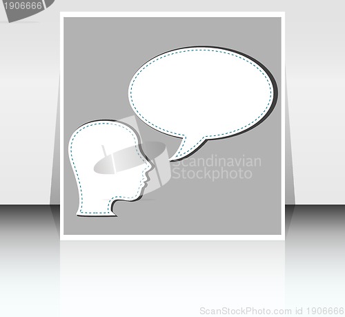 Image of young man with a empty speech bubble over his head
