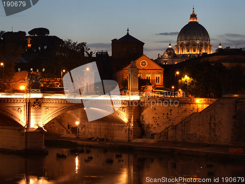 Image of Rome and Vatican at night