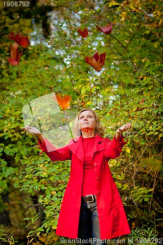 Image of Happy fall woman