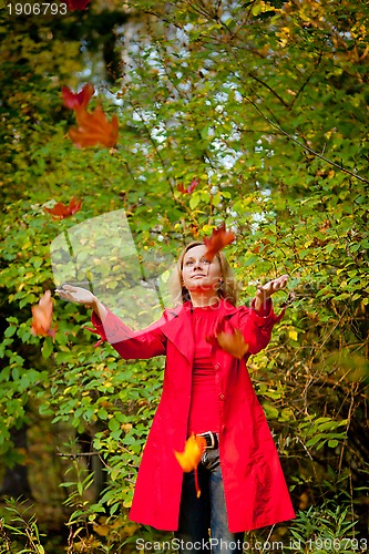 Image of Happy fall woman