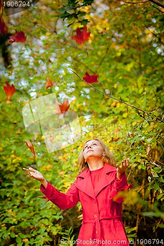 Image of Happy fall woman