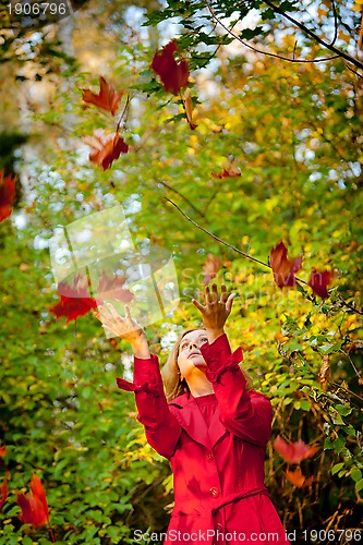 Image of Happy fall woman