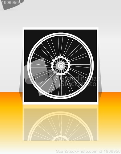 Image of Bicycle wheel on flyer or cover