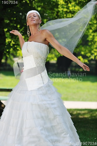 Image of beautiful bride outdoor