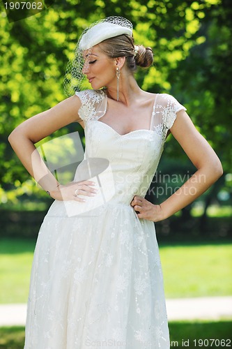 Image of beautiful bride outdoor