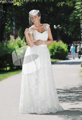 Image of beautiful bride outdoor