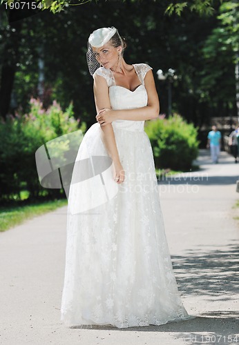 Image of beautiful bride outdoor
