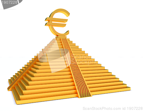 Image of gold pyramid and euro