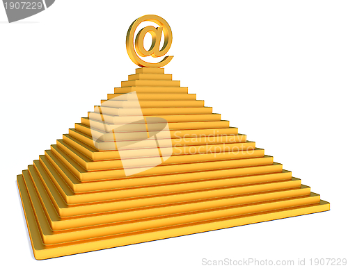 Image of pyramid and gold email