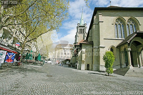 Image of LAUSANNE, SWITZERLAND - APRIL 20: Place of St. Francois on April