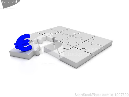 Image of The missing piece is finance euro sign white jigsaw puzzle 