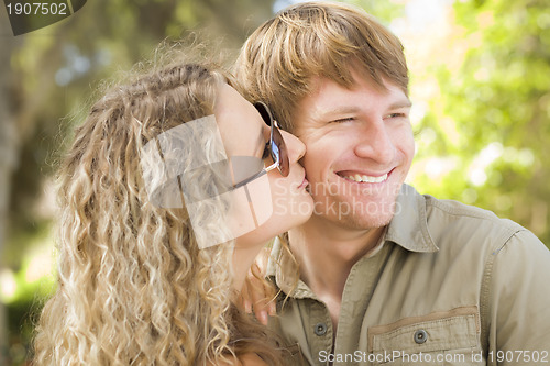 Image of Attractive Loving Couple Portrait in the Park