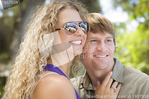 Image of Attractive Loving Couple Portrait in the Park