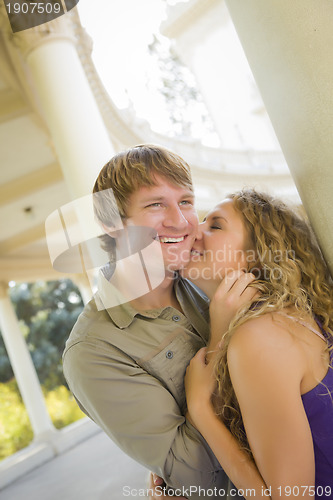 Image of Attractive Loving Couple Portrait in the Park