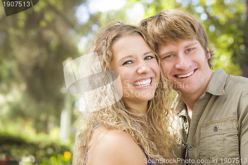 Image of Attractive Loving Couple Portrait in the Park