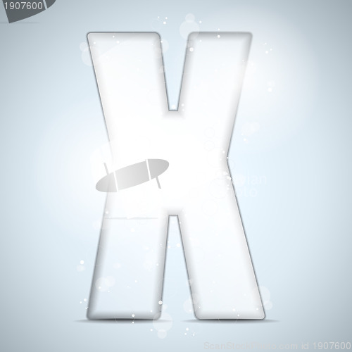 Image of Alphabet Glass Shiny with Sparkles on Background Letter X
