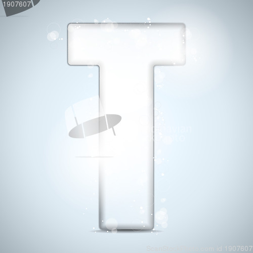 Image of Alphabet Glass Shiny with Sparkles on Background Letter T