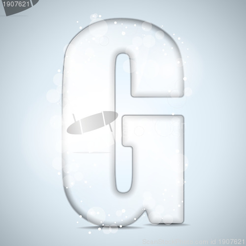 Image of Alphabet Glass Shiny with Sparkles on Background Letter G