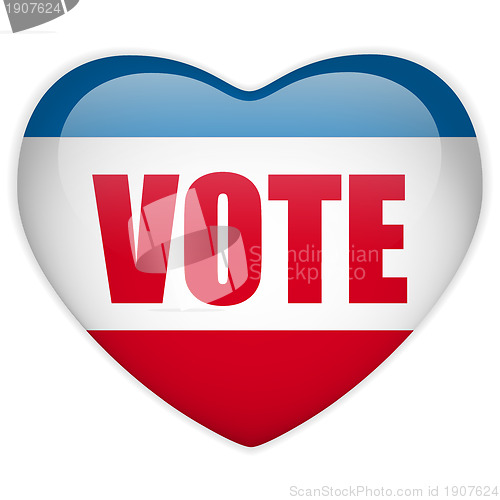 Image of United States Election Vote Heart Button.