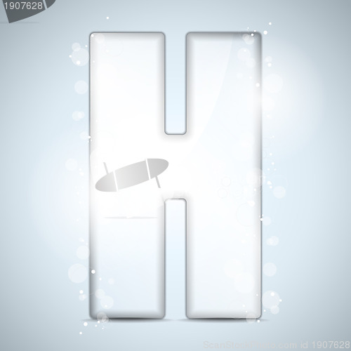 Image of Alphabet Glass Shiny with Sparkles on Background Letter H