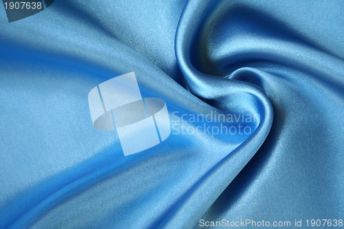 Image of Smooth elegant blue silk as background