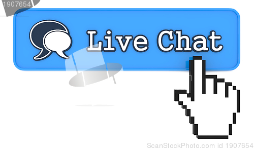 Image of Live Chat Button with  Hand Shaped mouse Cursor