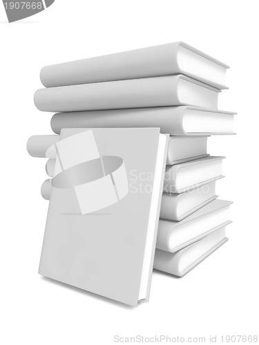 Image of Stack of Blank Books on White Background.