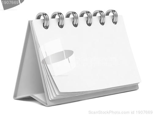 Image of Blank Desktop Calendar Isolated on White.