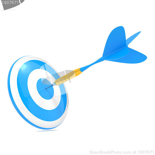 Image of Dart Hitting a Target, Isolated On White.