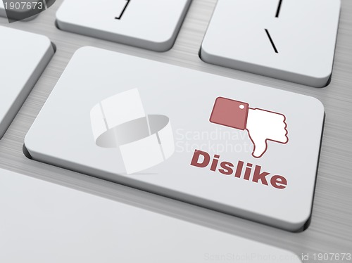 Image of Dislike Button - Social Media Concept.