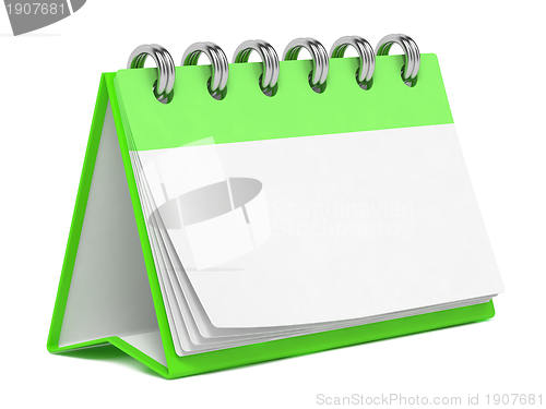 Image of Blank Desktop Calendar Isolated on White.