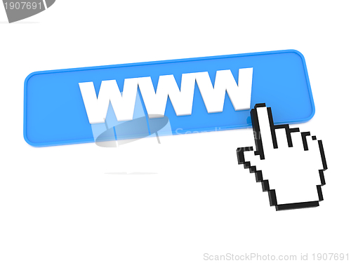 Image of Blue Web Button with WWW on It