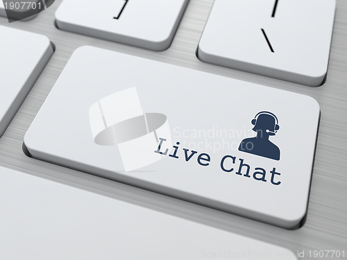 Image of Live Chat Button on Modern Computer Keyboard.