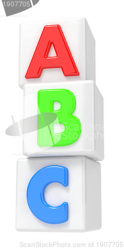 Image of ABC Building Blocks on White Background.