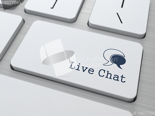 Image of Live Chat Button on Modern Computer Keyboard.