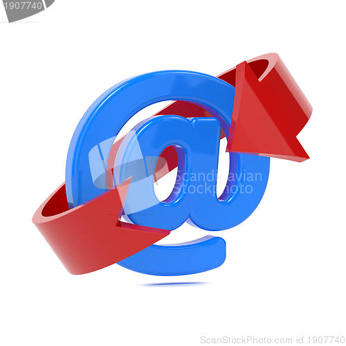 Image of Email Icon with Red Arrow.