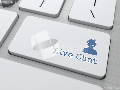 Image of Live Chat Button on Modern Computer Keyboard.