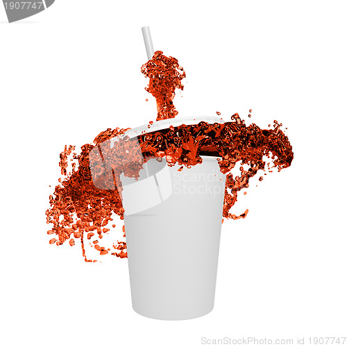 Image of White Fast Food Cup Isolated on White.