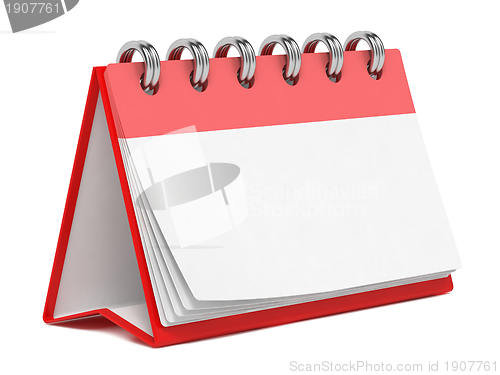 Image of Blank Desktop Calendar Isolated on White.