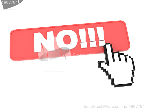 Image of Rendered Illustration of Button with NO Word.