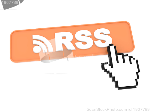 Image of Hand-Shaped Mouse Cursor Press RSS Button.