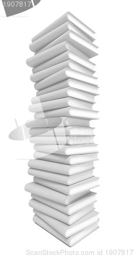 Image of Stack of Blank Books on White Background.