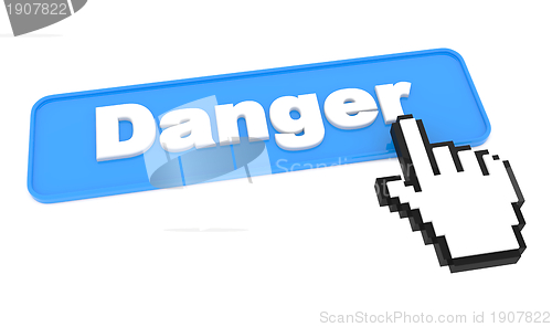 Image of Blue Web Button with Word Danger.