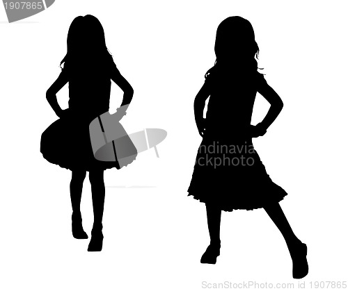 Image of Silhouette happy children