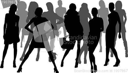 Image of Fashion girls silhouettes 