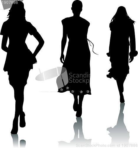 Image of Fashion girls silhouettes 