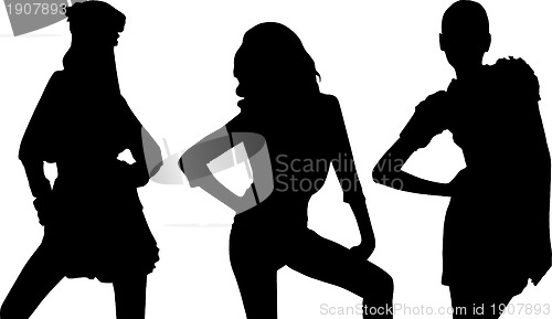 Image of Silhouettes of fashion girls