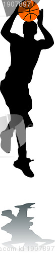 Image of Silhouette of basketballer