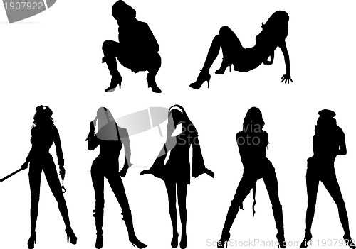 Image of Silhouette sexy girls